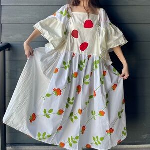 Handmade Vintage Christian Dior Red Roses Petal Dress SKU 01145